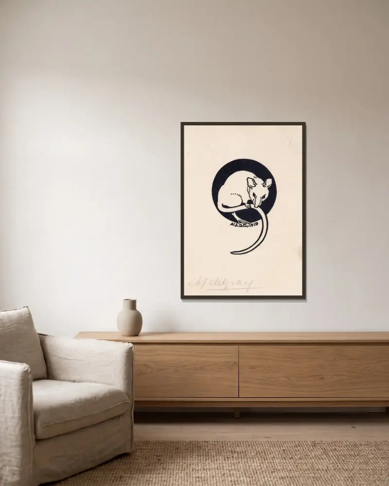 Muis von Julie de Graag gerahmt an einer Wand