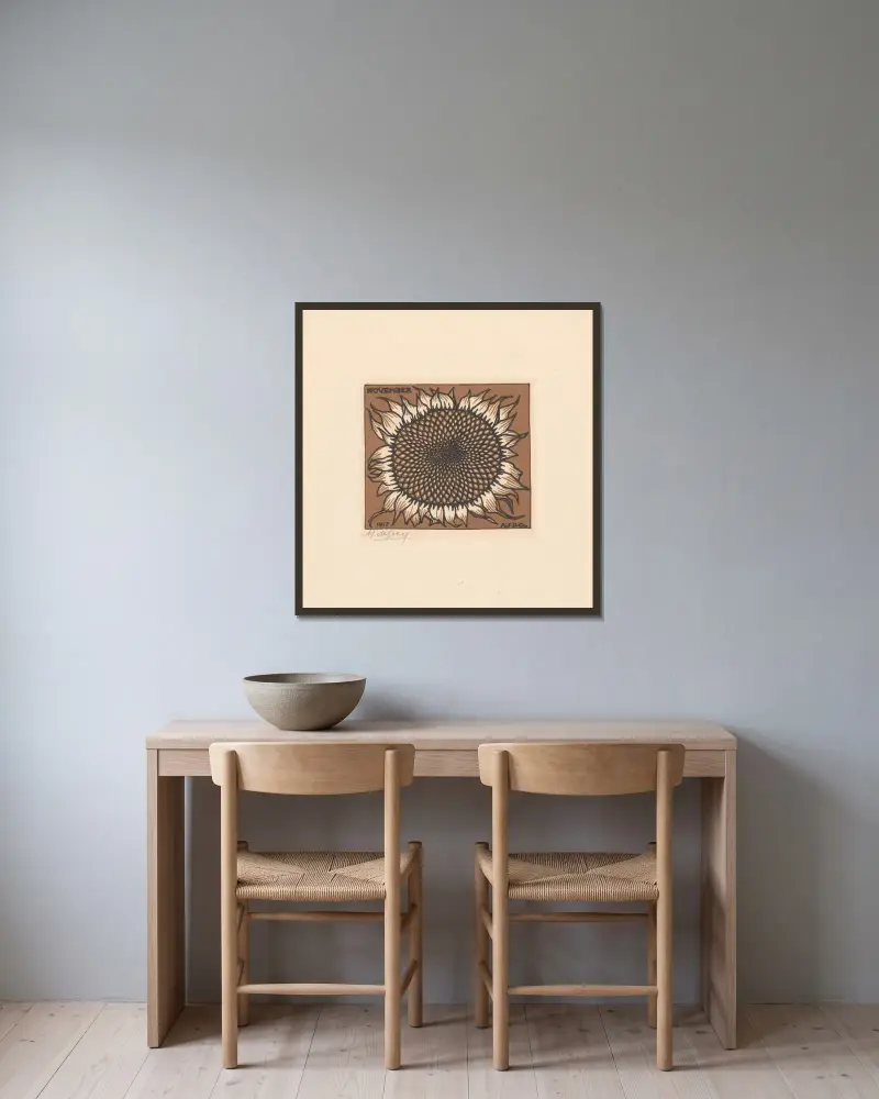 November von Julie de Graag gerahmt an einer Wand