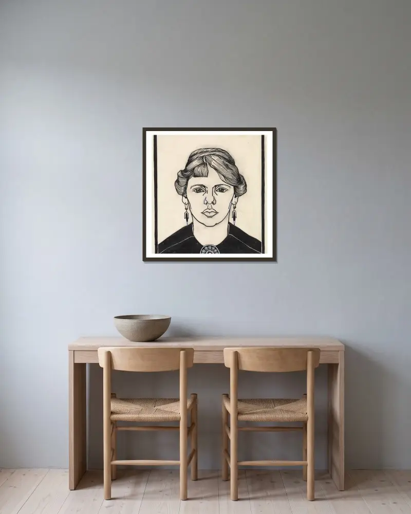 Portrait of a woman av Julie de Graag inramad på en vägg