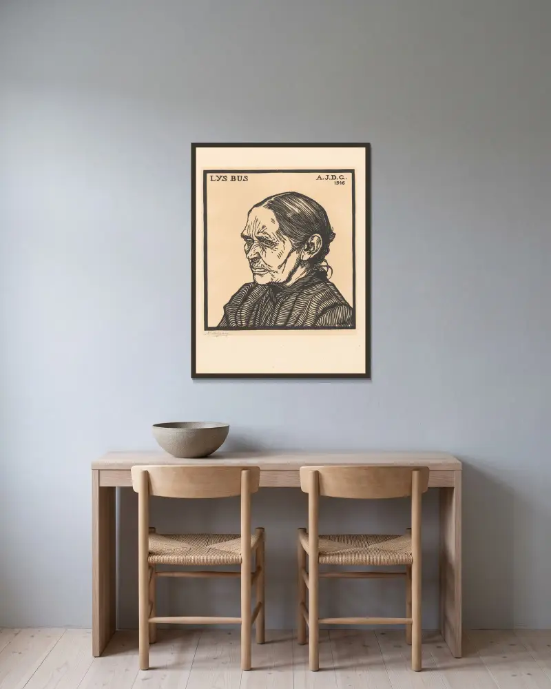 Portrait of Lys Bus, 1916 – nr 1 av Julie de Graag inramad på en vägg