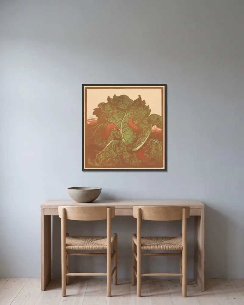 Three slugs on a cabbage. von Julie de Graag gerahmt an einer Wand