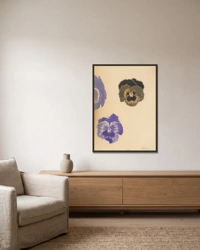 Veilchen von Julie de Graag gerahmt an einer Wand