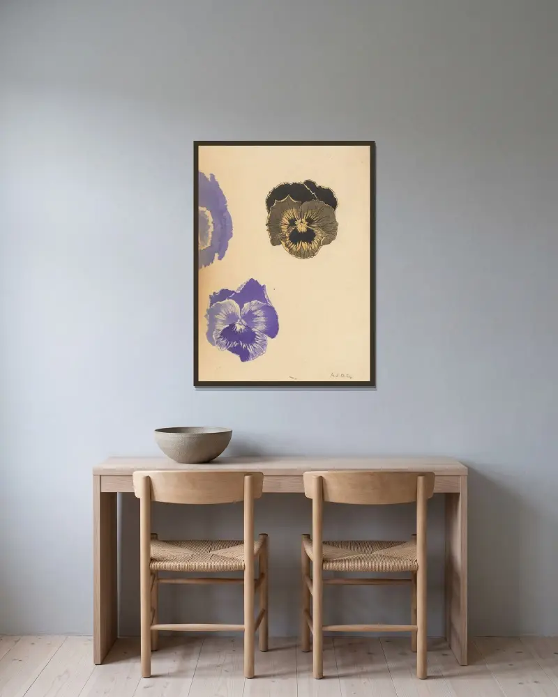 Veilchen von Julie de Graag gerahmt an einer Wand