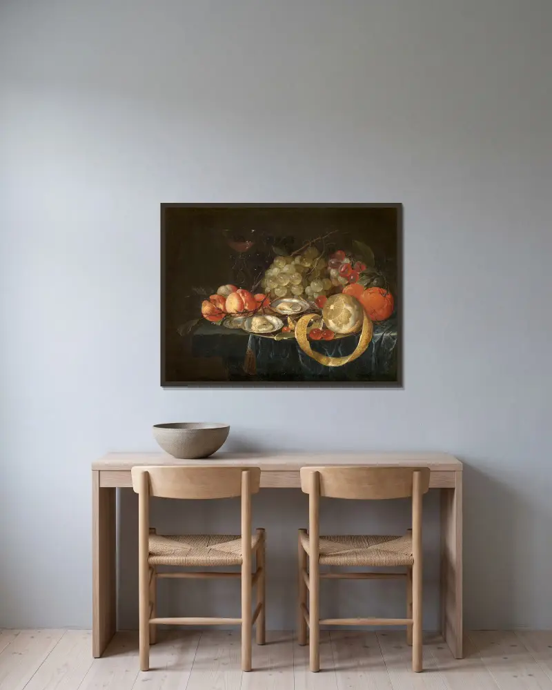 Zátiší, Cornelis de Heem v rámu na stěně