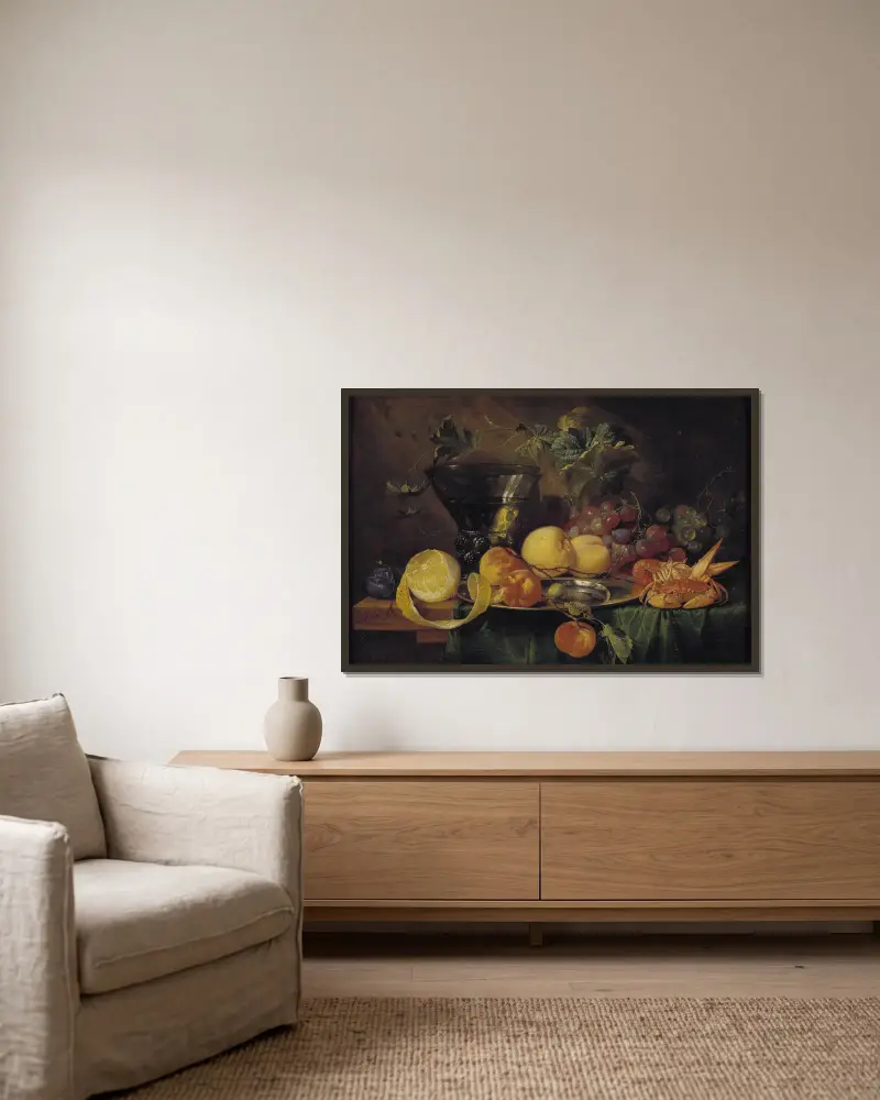 Stillleben mit einem Römer von Jan Davidsz de Heem gerahmt an einer Wand