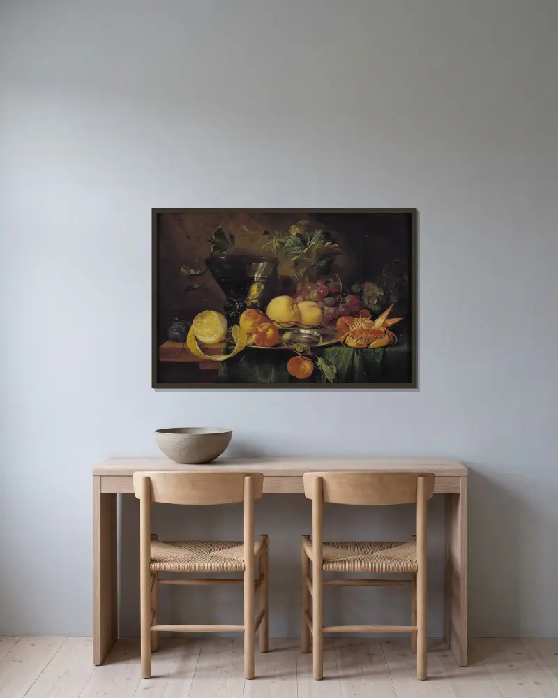 Stillleben mit einem Römer von Jan Davidsz de Heem gerahmt an einer Wand