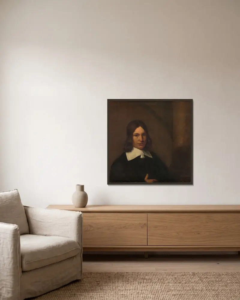 Selbstporträt von Pieter De Hooch gerahmt an einer Wand