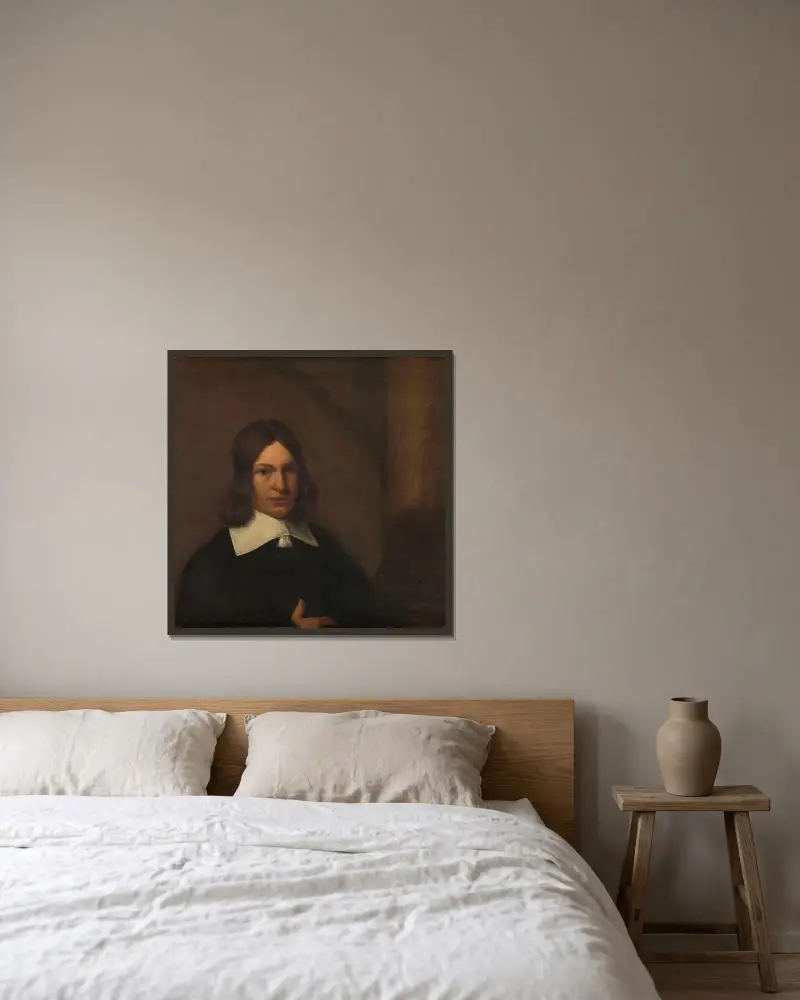 Selbstporträt von Pieter De Hooch gerahmt an einer Wand