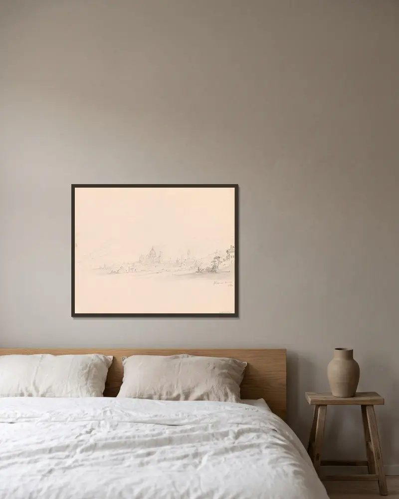 Ansicht von Florenz von Nicaise De Keyser gerahmt an einer Wand