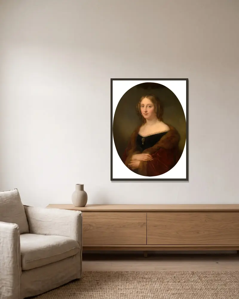 Baroness Adelaïde Vanden Hecke-Baut de Rasmon av Nicaise De Keyser inramad på en vägg