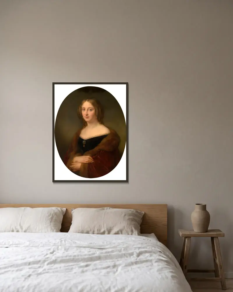 Baroness Adelaïde Vanden Hecke-Baut de Rasmon av Nicaise De Keyser inramad på en vägg
