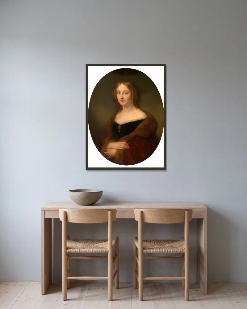 Baroness Adelaïde Vanden Hecke-Baut de Rasmon av Nicaise De Keyser inramad på en vägg