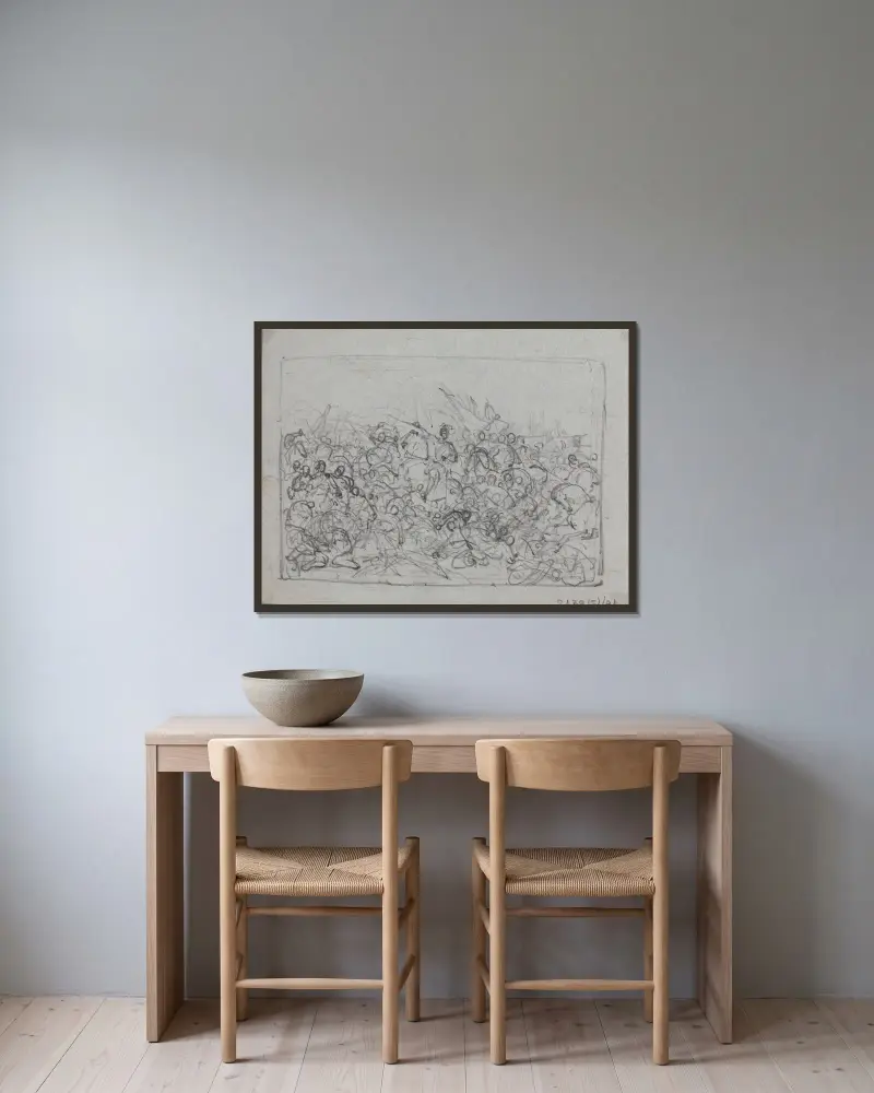 Schlachtszene – Nr. 1 von Nicaise De Keyser gerahmt an einer Wand