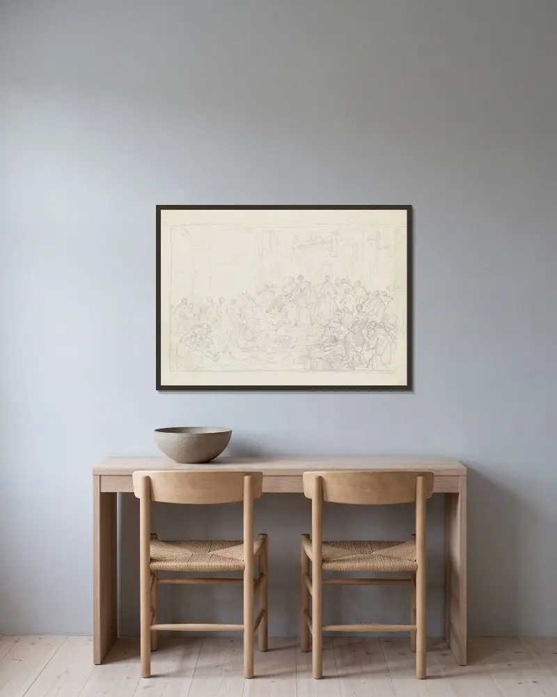 Die Rückkehr des Christoph Kolumbus nach Spanien von Nicaise De Keyser gerahmt an einer Wand