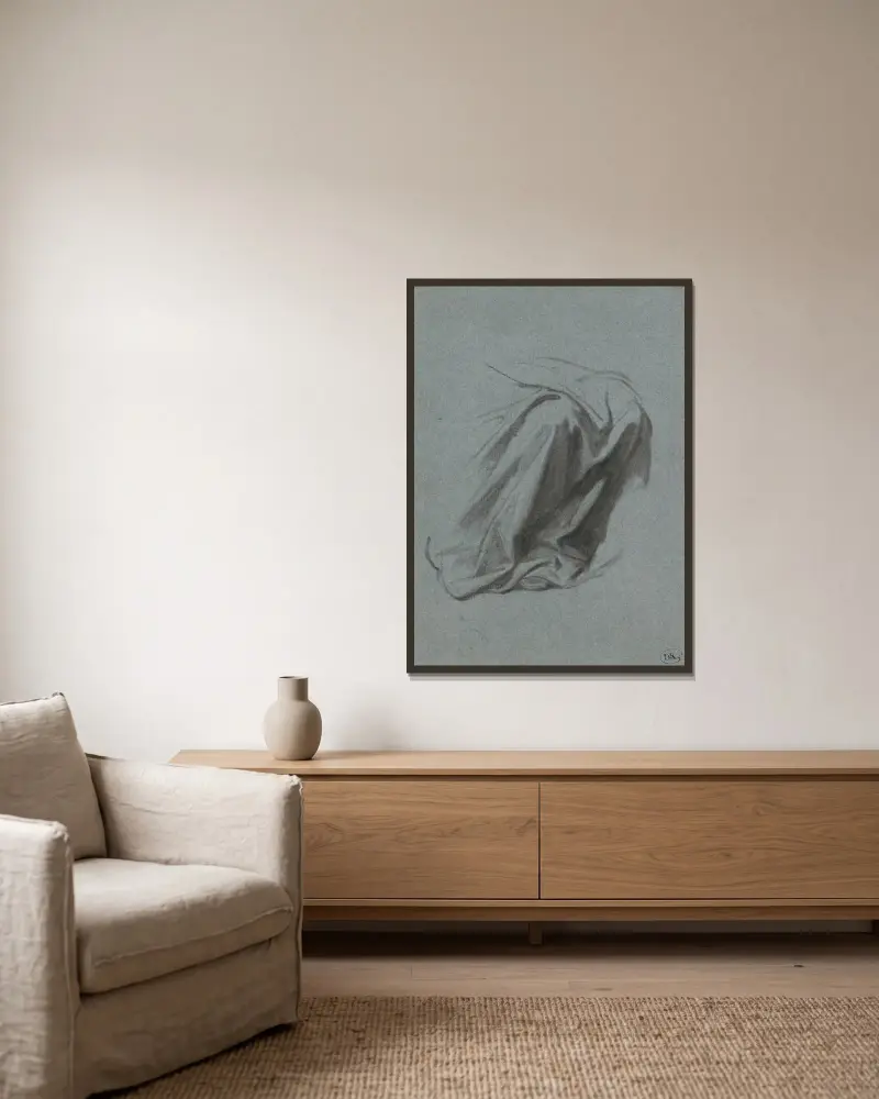 Draperter Stoff – Nr. 1 von Nicaise De Keyser gerahmt an einer Wand