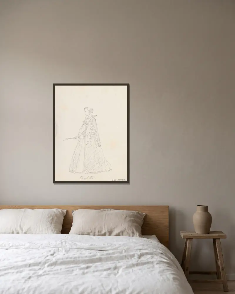 Elizabeth av Nicaise De Keyser inramad på en vägg