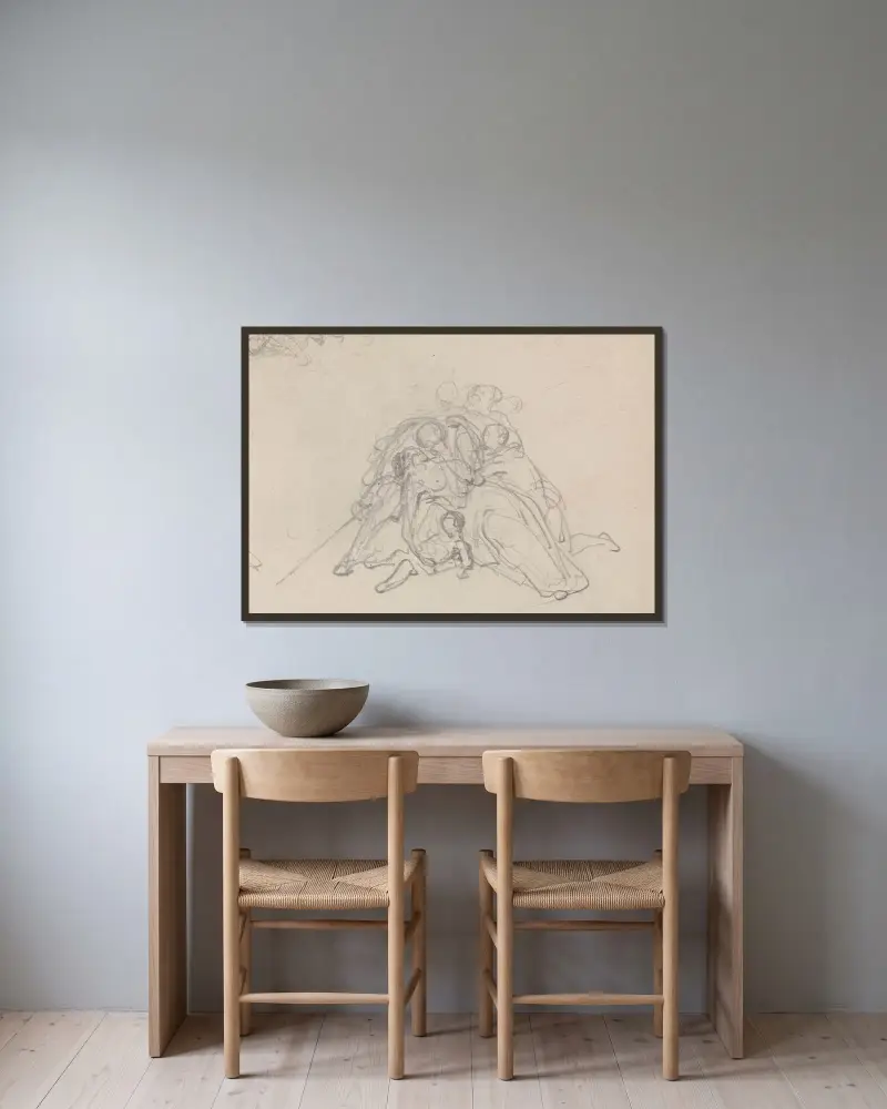 Figurengruppe – Nr. 1 von Nicaise De Keyser gerahmt an einer Wand
