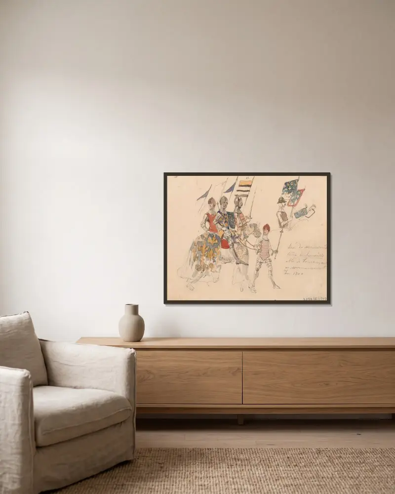 Figuren – Nr. 10 von Nicaise De Keyser gerahmt an einer Wand