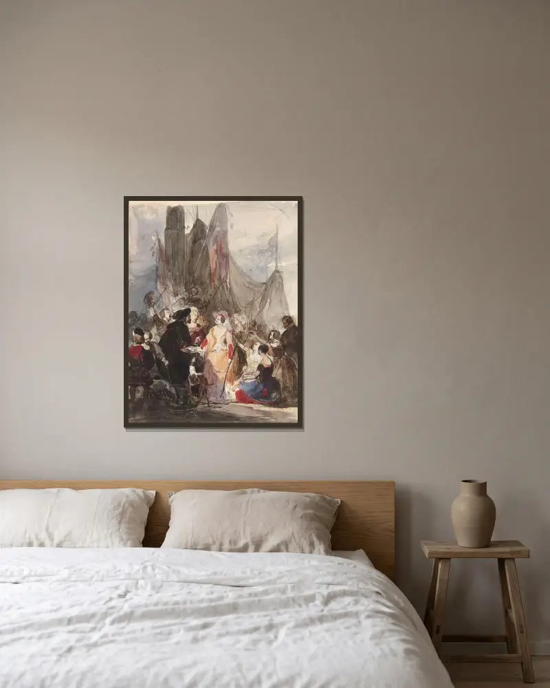 Historiskt motiv 2 av Nicaise De Keyser inramad på en vägg