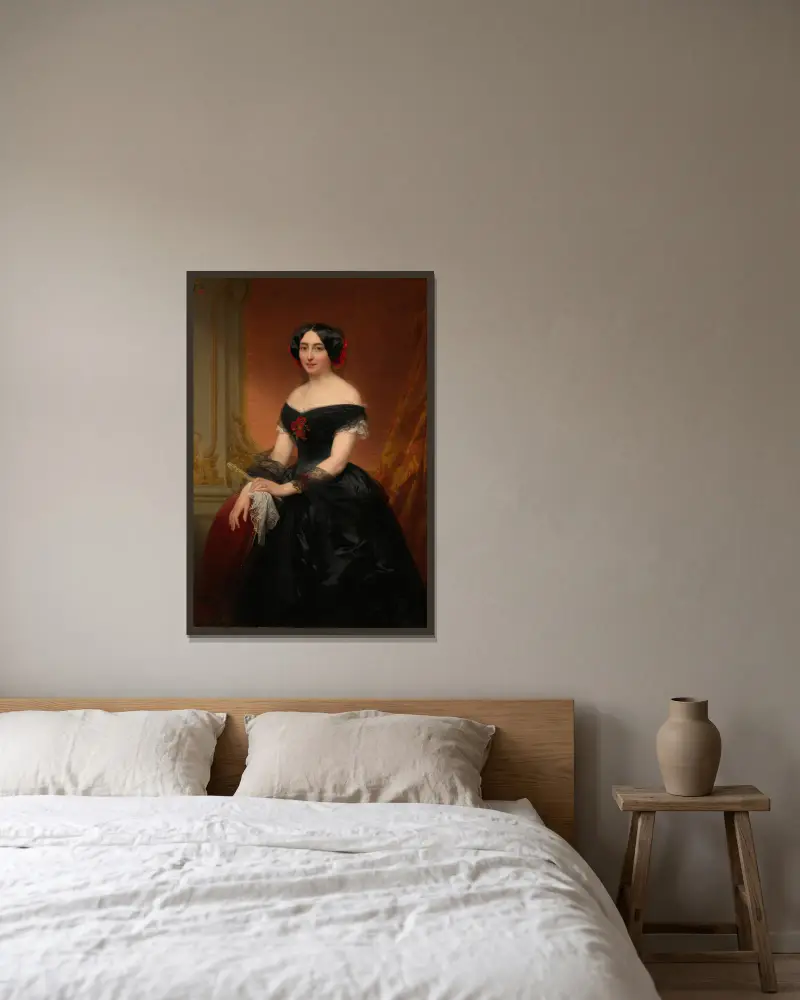 Madame Mols-de Brialmont av Nicaise De Keyser inramad på en vägg