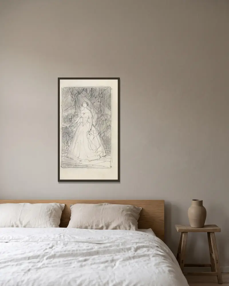 Marie Henriette, hertiginna av Brabant av Nicaise De Keyser inramad på en vägg
