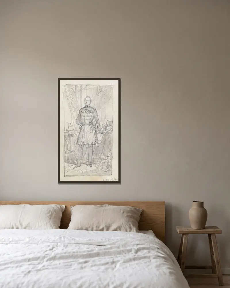 Porträtt av en man av Nicaise De Keyser inramad på en vägg