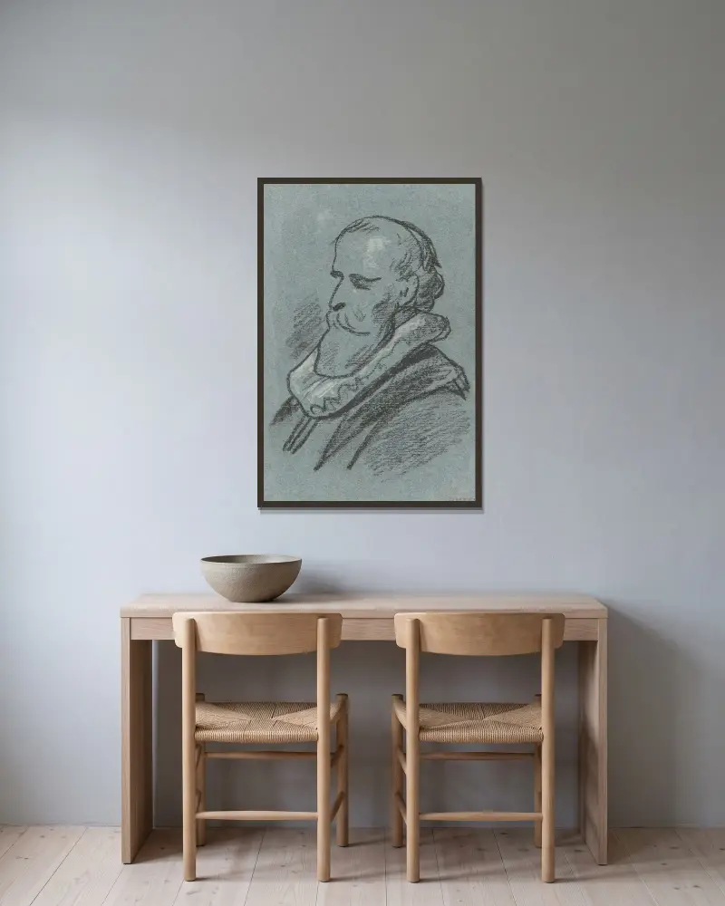 Porträtt av en man av Nicaise De Keyser inramad på en vägg