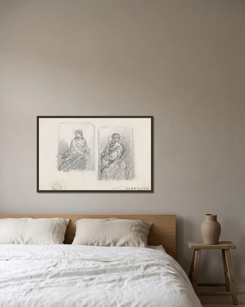 Porträtt av en kvinna av Nicaise De Keyser inramad på en vägg