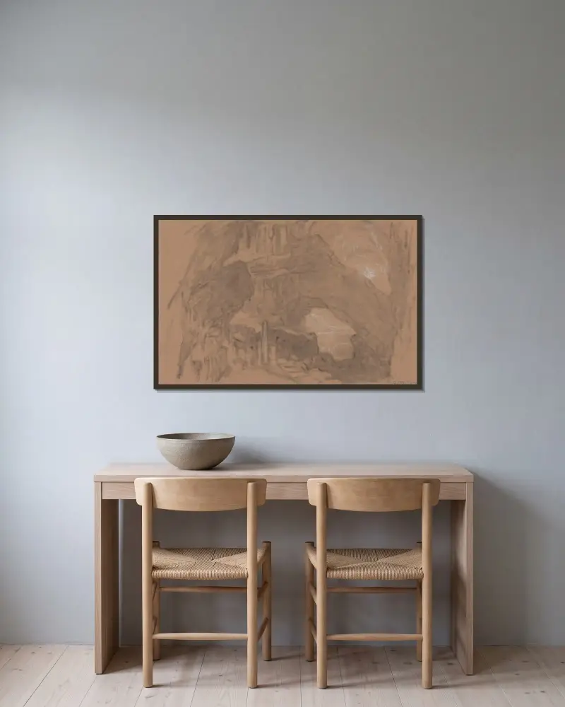 Felsige Landschaft von Nicaise De Keyser gerahmt an einer Wand