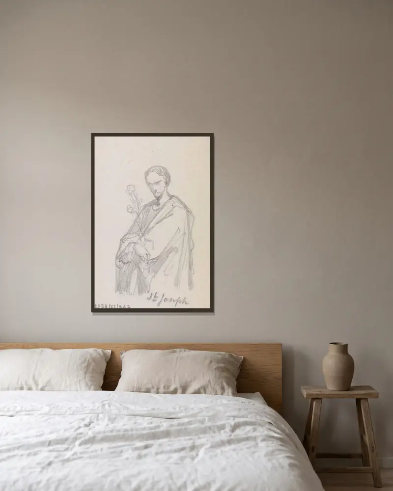 Heiliger Josef von Nicaise De Keyser gerahmt an einer Wand