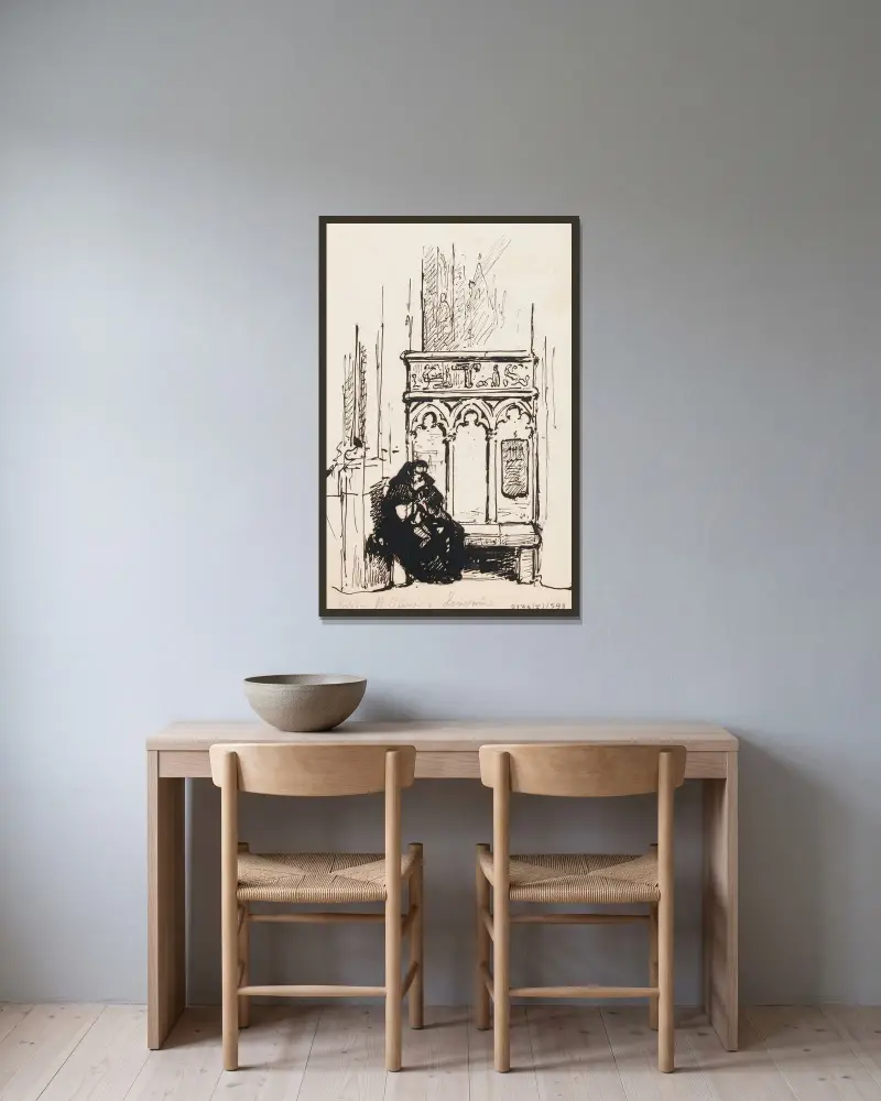 S:t Petruskyrkan i Leuven av Nicaise De Keyser inramad på en vägg