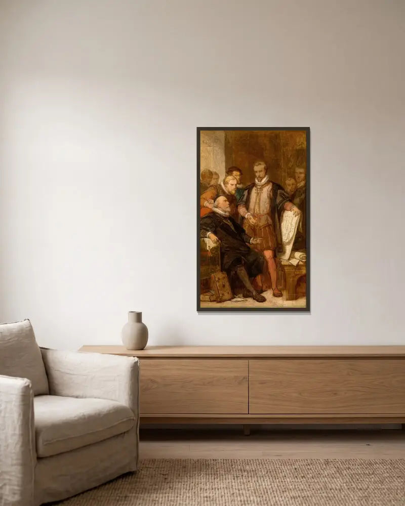 Der Architekt Cornelis Floris II. von Nicaise De Keyser gerahmt an einer Wand