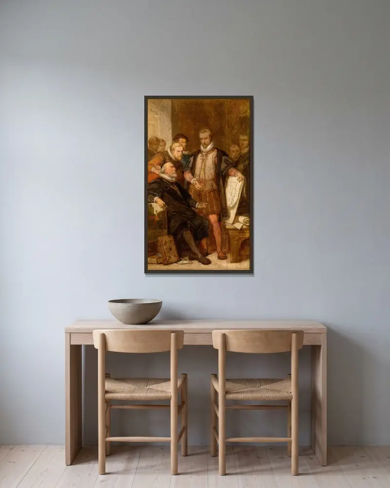 Der Architekt Cornelis Floris II. von Nicaise De Keyser gerahmt an einer Wand