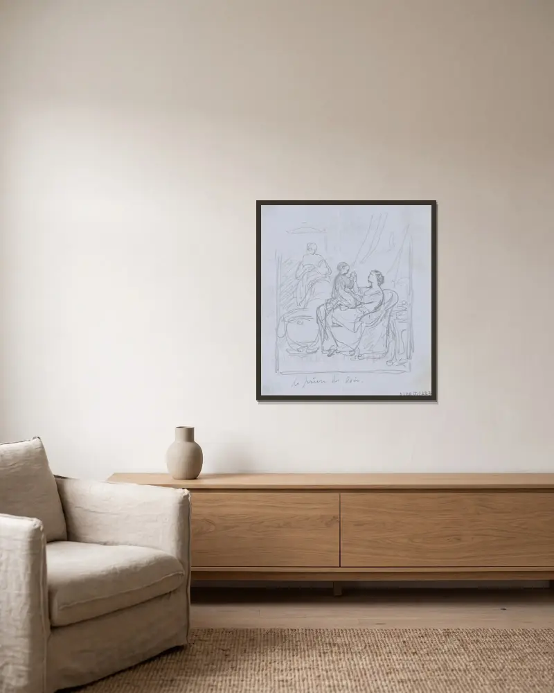 Das Abendgebet von Nicaise De Keyser gerahmt an einer Wand