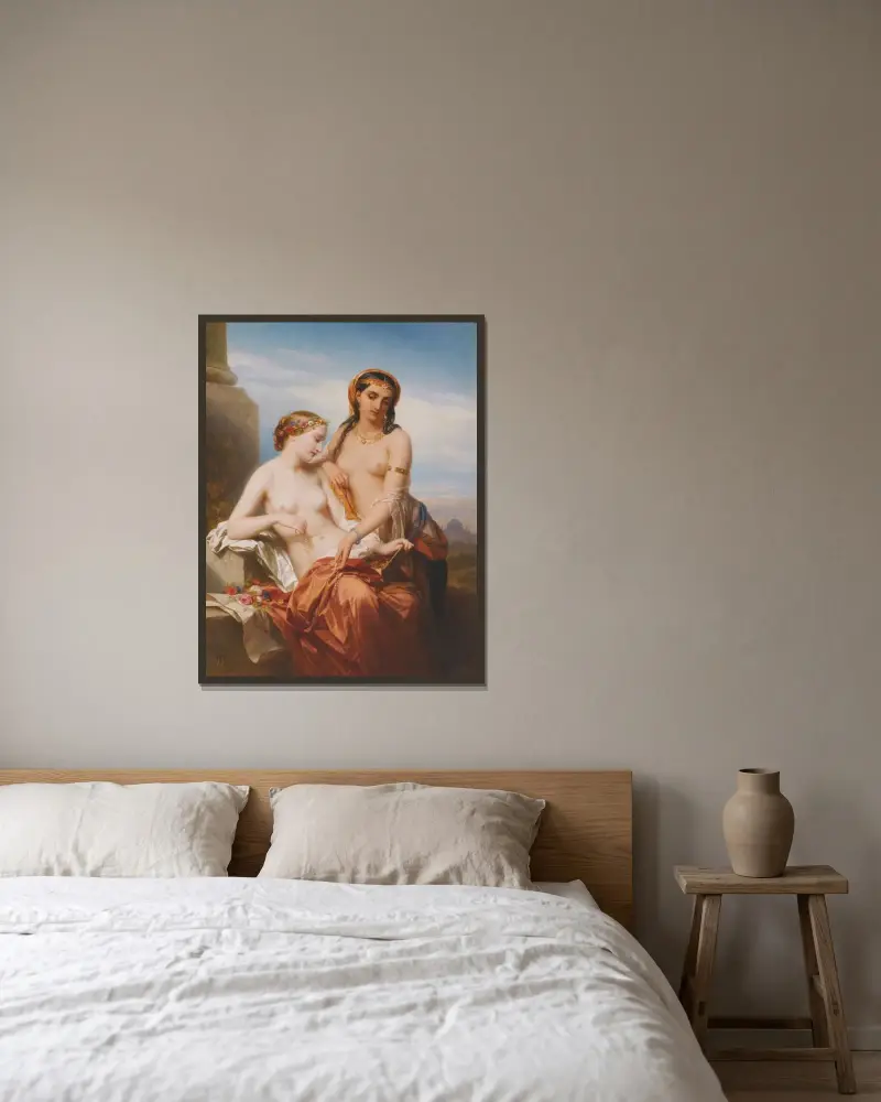 Orienten och Occidenten av Nicaise De Keyser inramad på en vägg