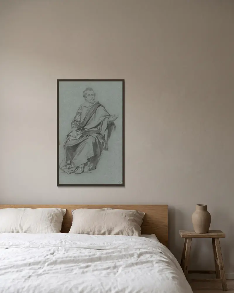Målaren Gerard Seghers av Nicaise De Keyser inramad på en vägg