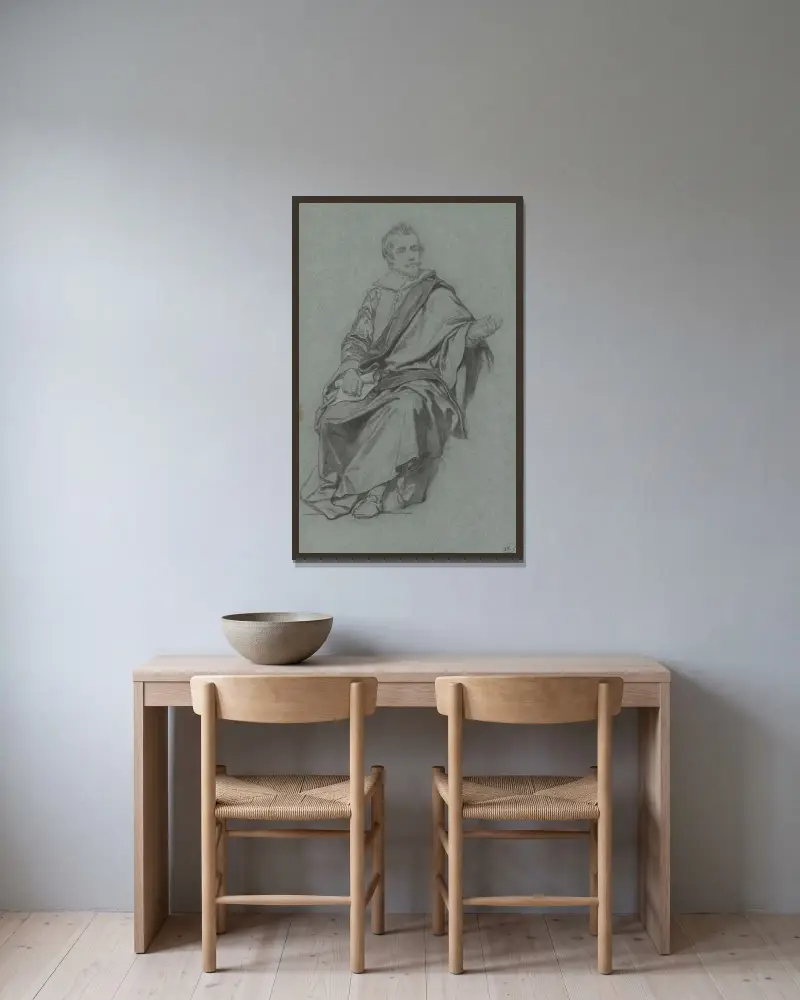 Målaren Gerard Seghers av Nicaise De Keyser inramad på en vägg