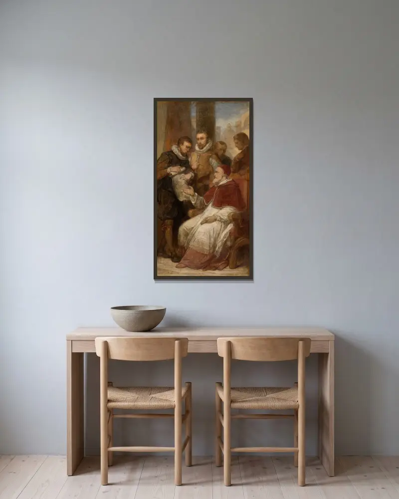Målarna Matthijs och Paul Bril i Rom av Nicaise De Keyser inramad på en vägg