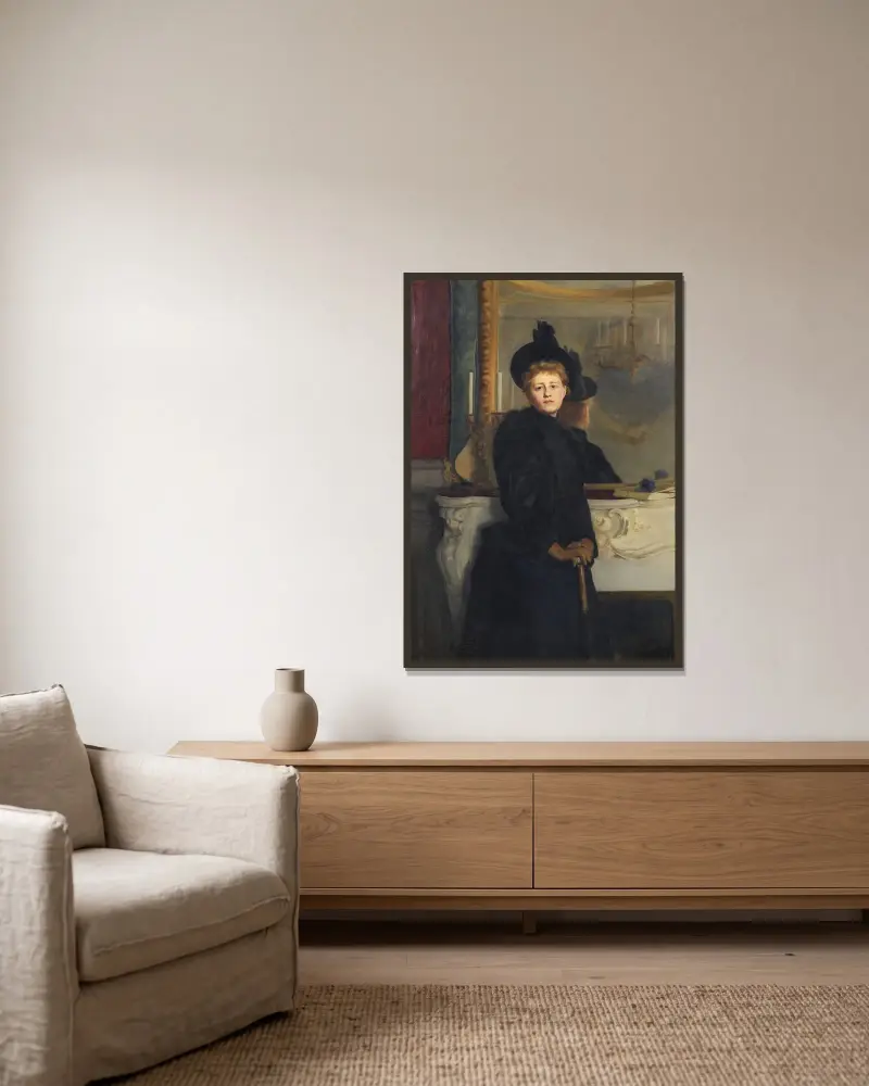 Self portrait av Ava de Lagercrantz inramad på en vägg