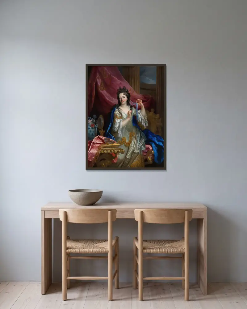 Porträtt av en kvinna, 1696 – nr 1 av Nicolas de Largillière inramad på en vägg