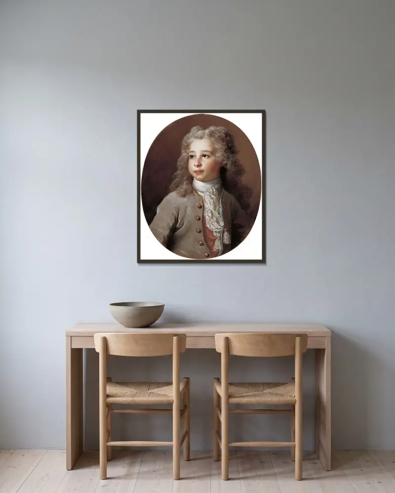 Portrait of François-Emmanuel Pommyer av Nicolas de Largillière inramad på en vägg