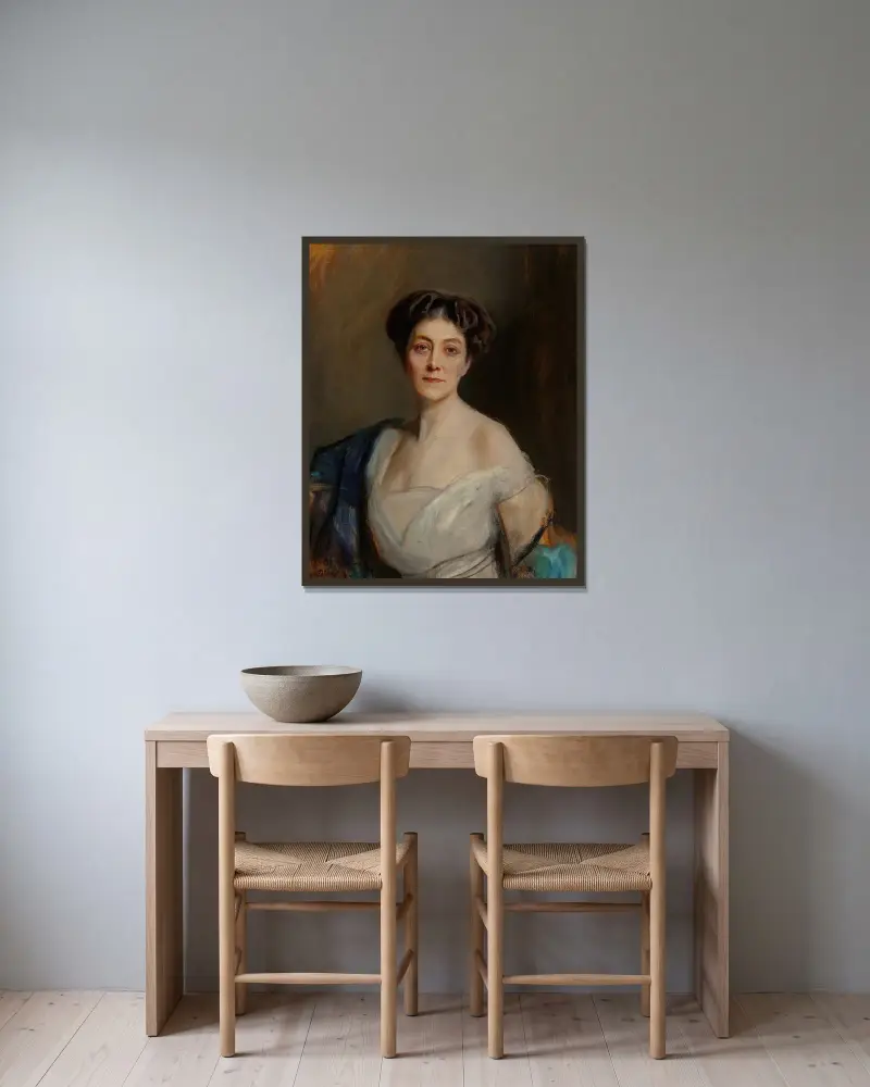 Porträt von Caroline Lambart, Gräfin von Cavan von Philip Alexius de László gerahmt an einer Wand
