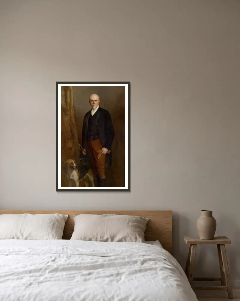 Bildnis Graf Heinrich Larisch-Moennich av Philip Alexius de László inramad på en vägg