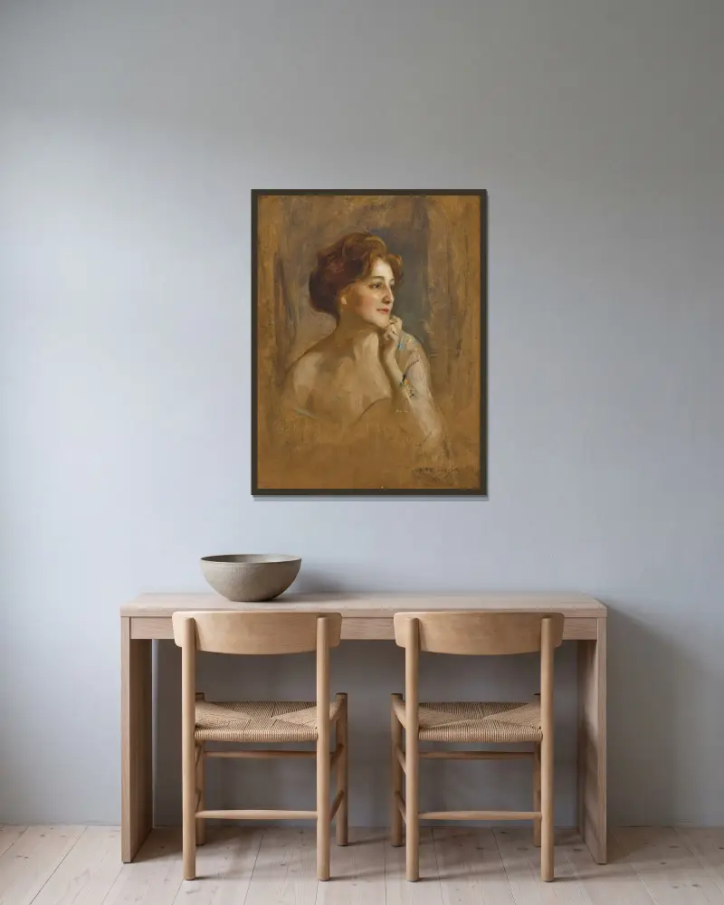 Gräfin Robert de Pourtalès, geborene Marie Elisabeth van Rijck von Philip Alexius de László gerahmt an einer Wand