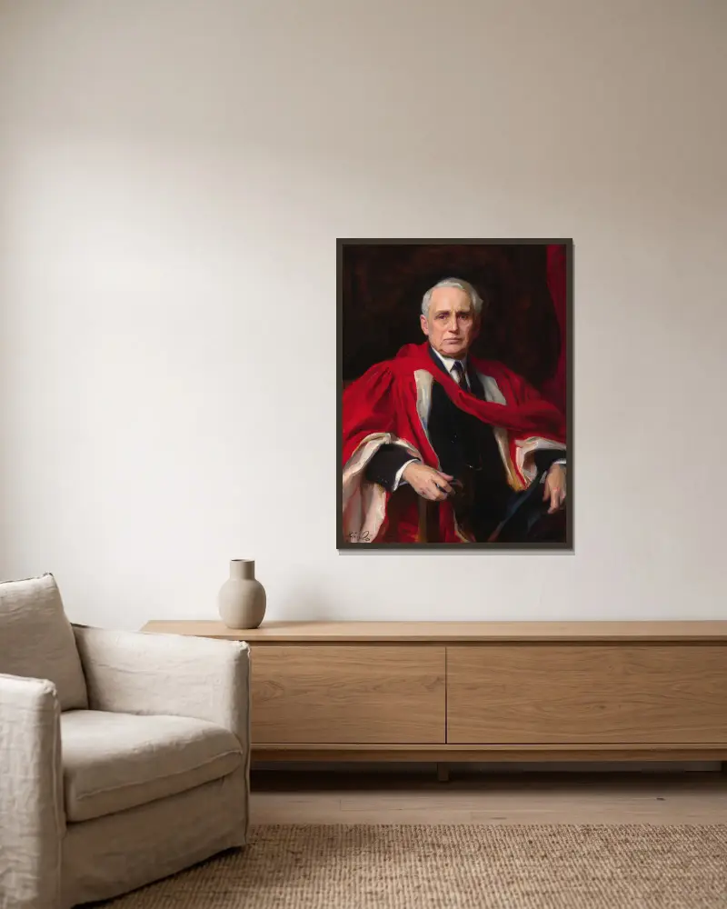 Frank Billings Kellogg von Philip Alexius de László gerahmt an einer Wand