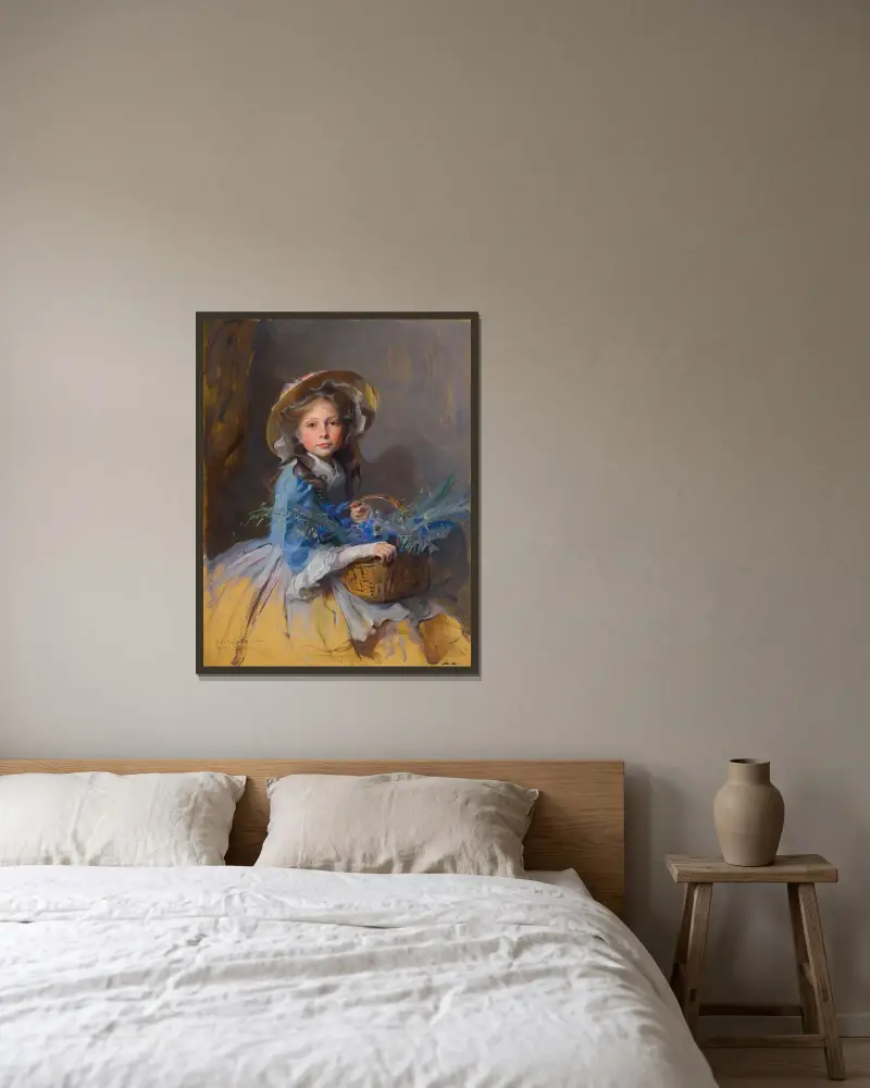 Mrs. Adrian van Montagu, geborene Anne Mabel Olivia Trouton, 1910 von Philip Alexius de László gerahmt an einer Wand