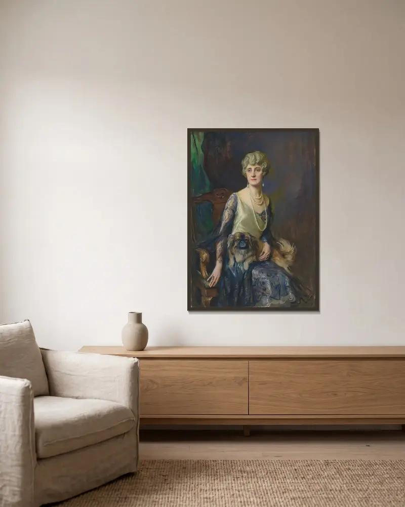 Mrs. Frederick Lorenz Pratt, geborene Jeannie Jewett Williams von Philip Alexius de László gerahmt an einer Wand