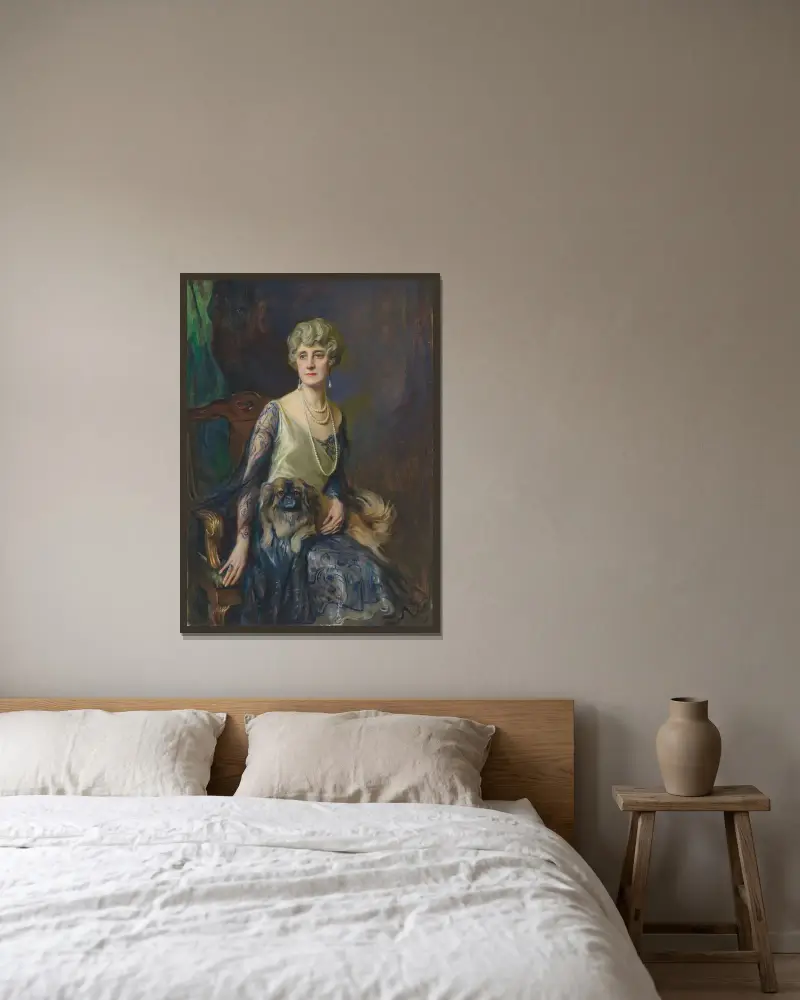 Mrs. Frederick Lorenz Pratt, geborene Jeannie Jewett Williams von Philip Alexius de László gerahmt an einer Wand