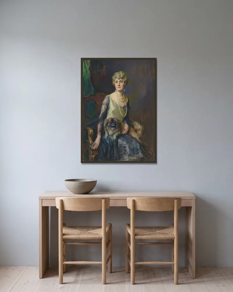 Mrs. Frederick Lorenz Pratt, geborene Jeannie Jewett Williams von Philip Alexius de László gerahmt an einer Wand