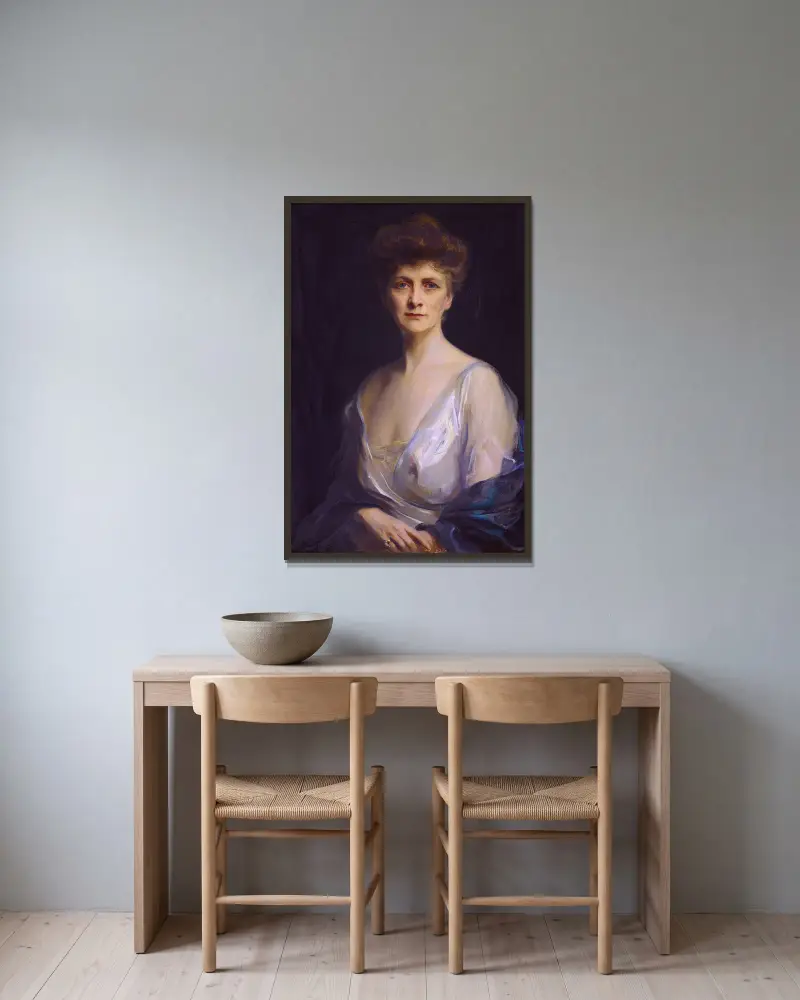 Mrs. John W. Davis, geborene Ellen G. Bassel von Philip Alexius de László gerahmt an einer Wand